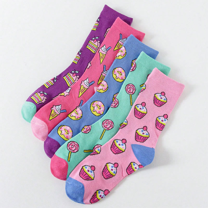 Candy Donuts Viertel-Socken (5 Paar) - Mehrfarbig - EU36-42 (US3-8,5) - image 1