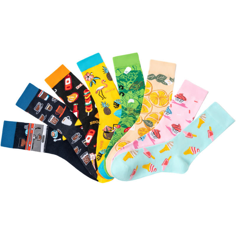 Eiscreme-Frucht-Viertel-Socken (4 Paar) - Mehrfarbig - EU39-46 (US6-12) - image 1