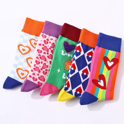 Viertelsocken mit Herzmuster (5 Paar) - image 4