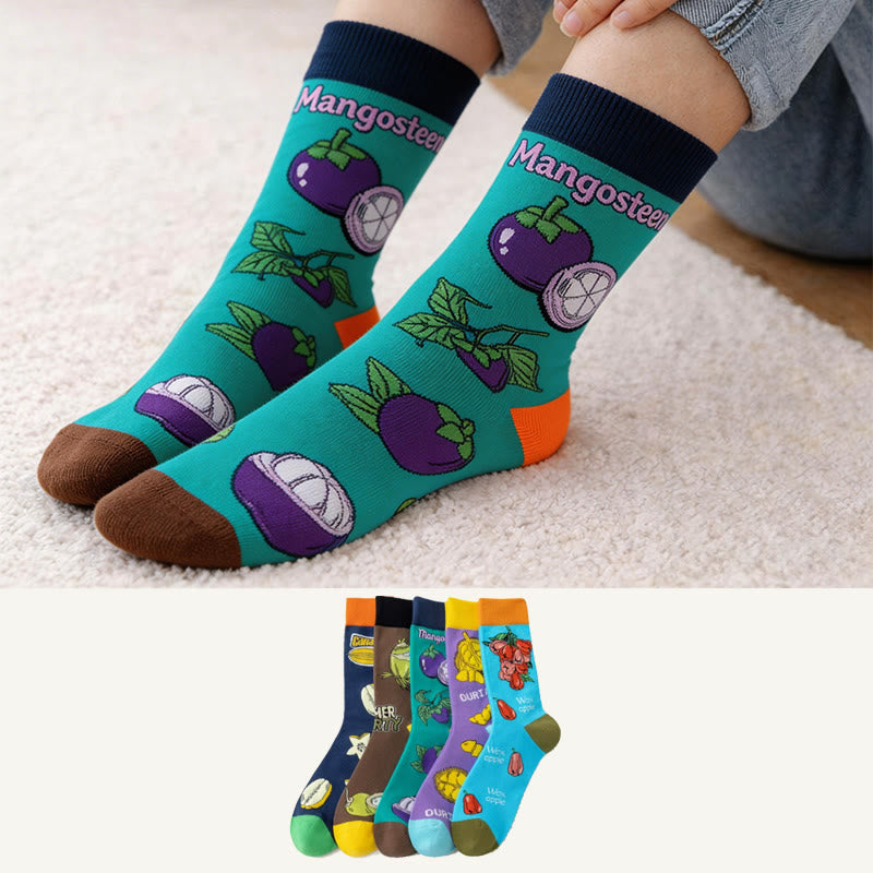 Tropische Früchte Viertelsocken (5 Paar) - image 0