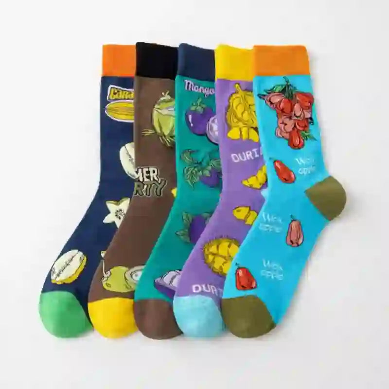 Tropische Früchte Viertelsocken (5 Paar) - Mehrfarbig - EU41-46 (US7,5-12) - image 1