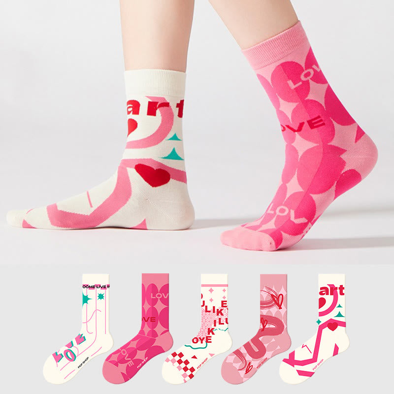 Trendige Viertelsocken in Rosatönen (5 Paar) - image 0