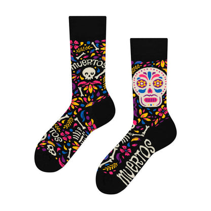 Kreative, asymmetrische Totenkopf-Viertelsocken (4 Paar) - image 2