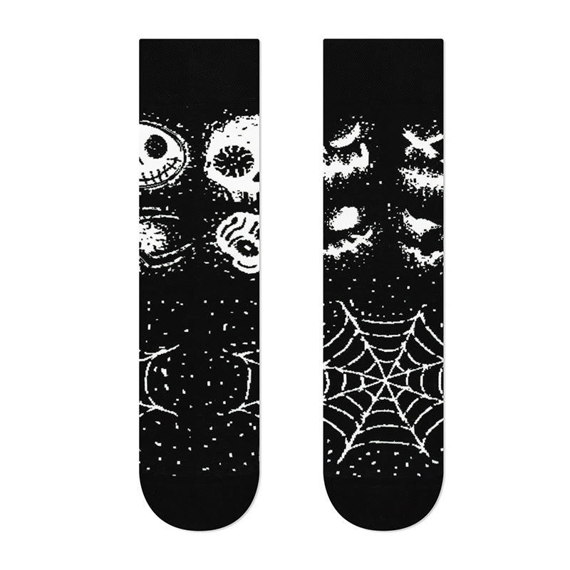 Kreative, asymmetrische Totenkopf-Viertelsocken (4 Paar) - image 5