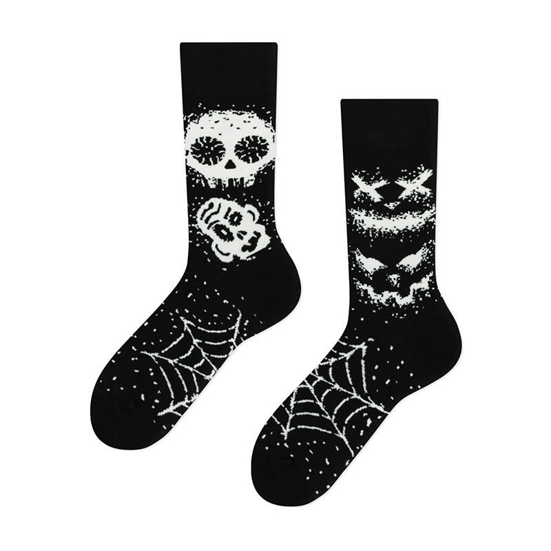 Kreative, asymmetrische Totenkopf-Viertelsocken (4 Paar) - image 4
