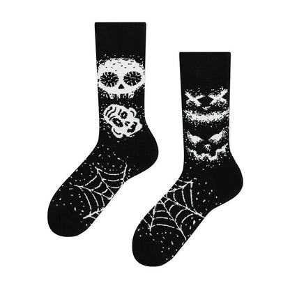 Kreative, asymmetrische Totenkopf-Viertelsocken (4 Paar) - image 4