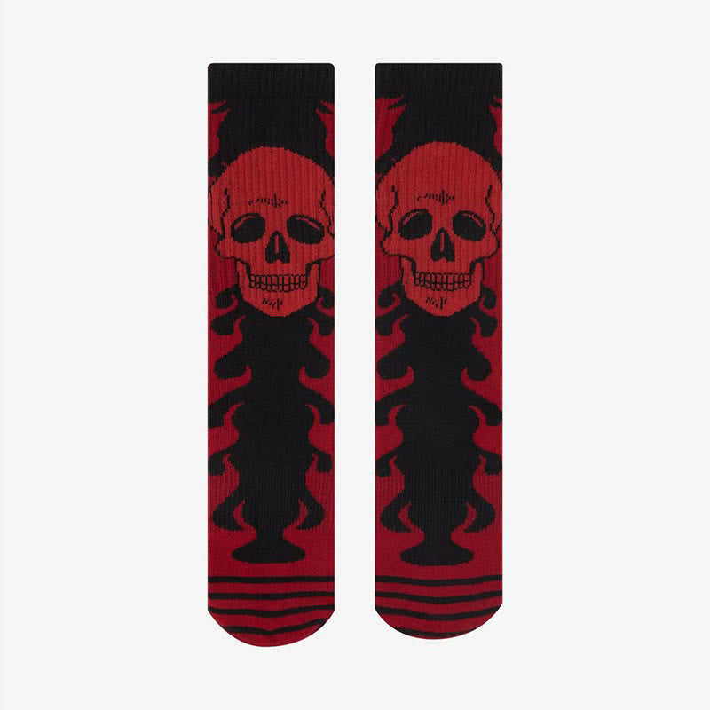 Socken mit Totenkopf- und Skelettmotiven (3 Paar) - image 1