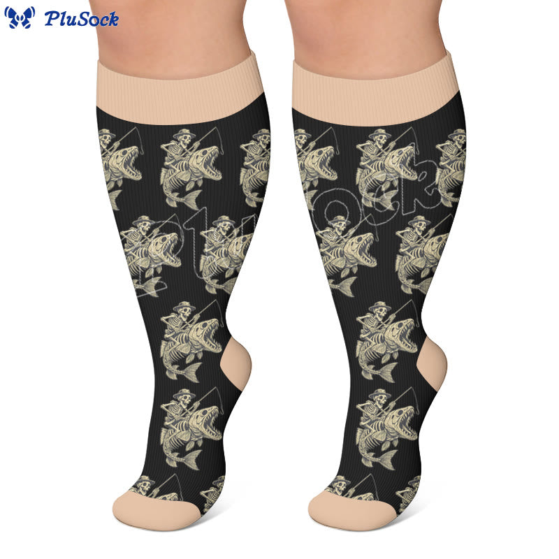 Plus Size Casual Holiday bedruckte Kompressionsstrümpfe - image 4