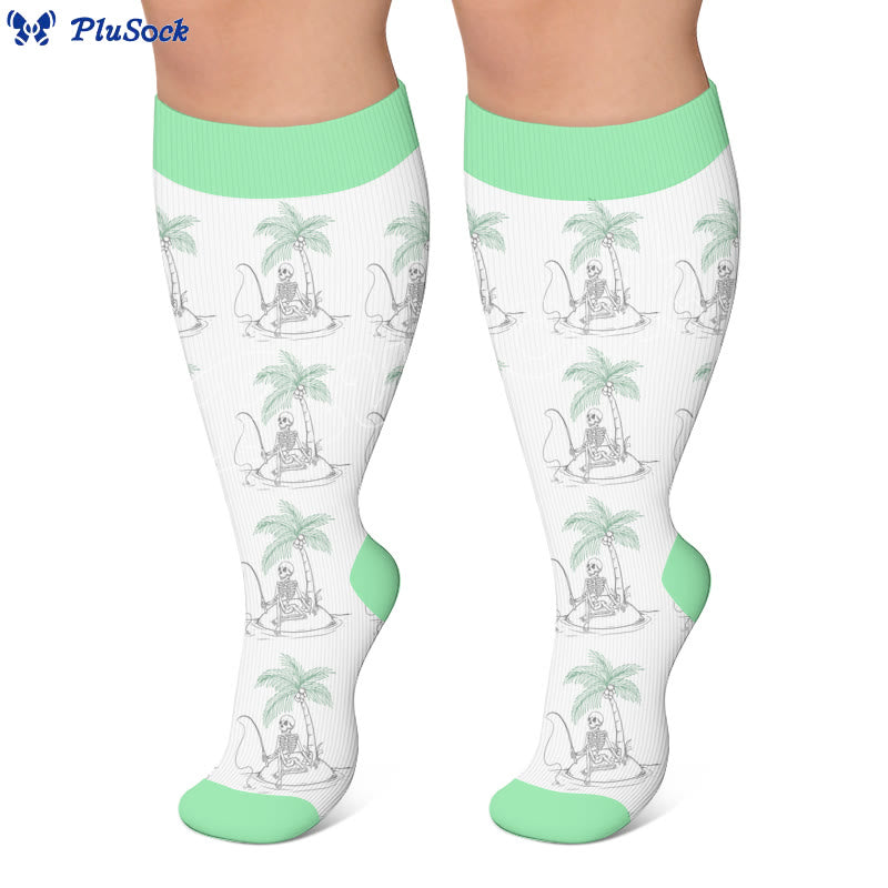 Plus Size Casual Holiday bedruckte Kompressionsstrümpfe - image 3