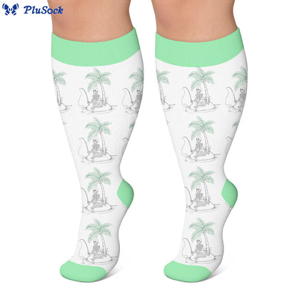 Plus Size Casual Holiday bedruckte Kompressionsstrümpfe - image 3