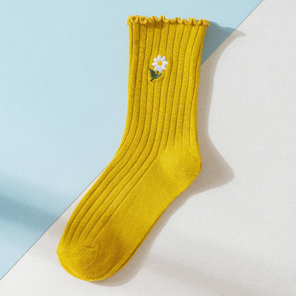 Bestickte Gänseblümchen-Schlafsocken (8 Paar) - Gelb - EU 36-40 (US 3-7) - image 14