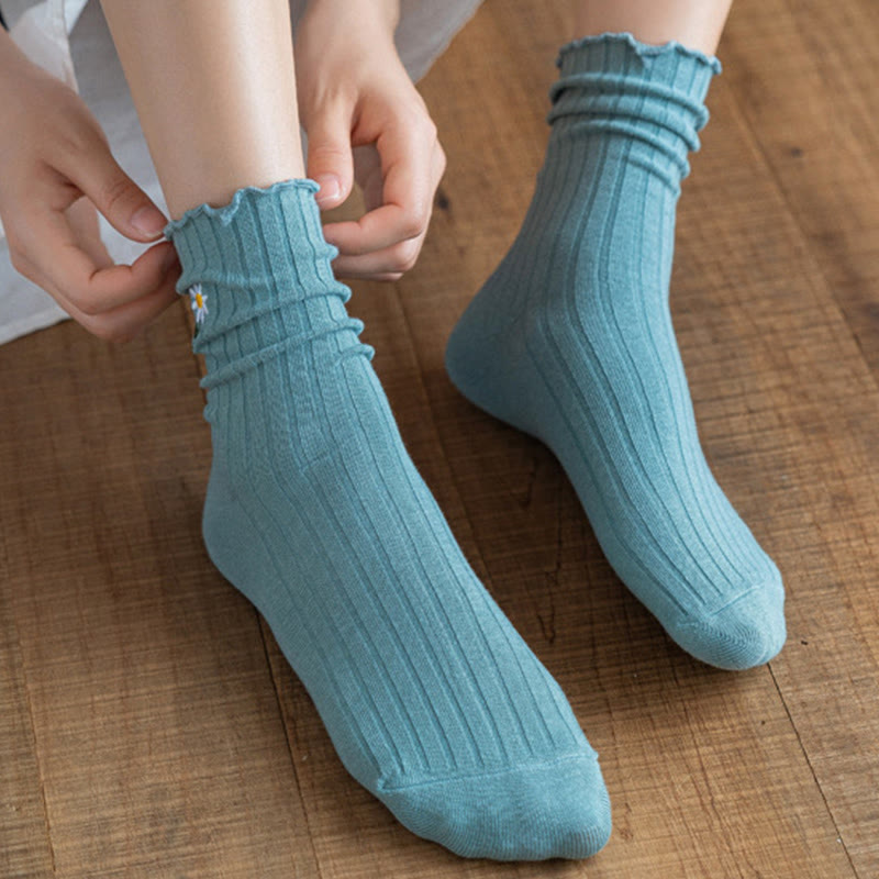 Bestickte Gänseblümchen-Schlafsocken (8 Paar) - image 4