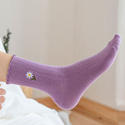 Bestickte Gänseblümchen-Schlafsocken (8 Paar) - image 2