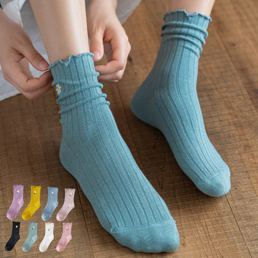 Bestickte Gänseblümchen-Schlafsocken (8 Paar) - Mehrfarbig - EU 36-40 (US 3-7) - image 0