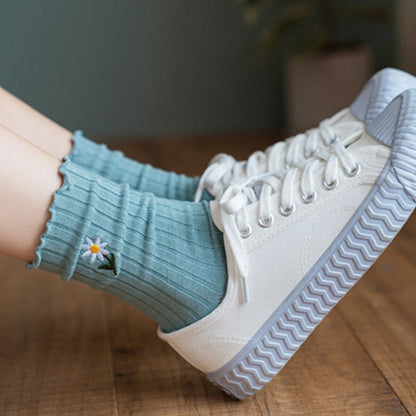 Bestickte Gänseblümchen-Schlafsocken (8 Paar) - image 9