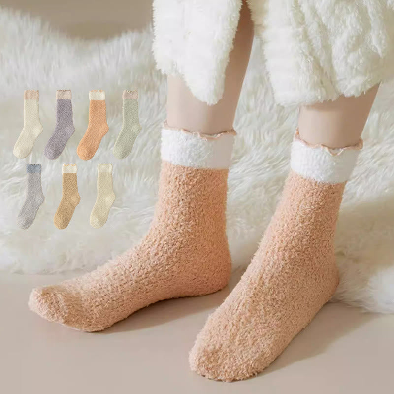 Schlafsocken aus Korallenfleece (7 Paar) - Mehrfarbig - EU 36-40 (US 3-7) - image 0