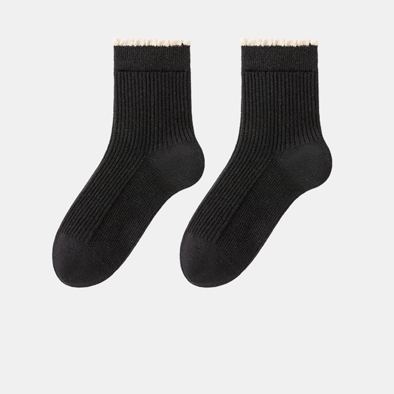Verdickte Schlafsocken aus Maulbeerseide (3 Paar) - Schwarz - EU 36-40 (US 3-7) - image 14