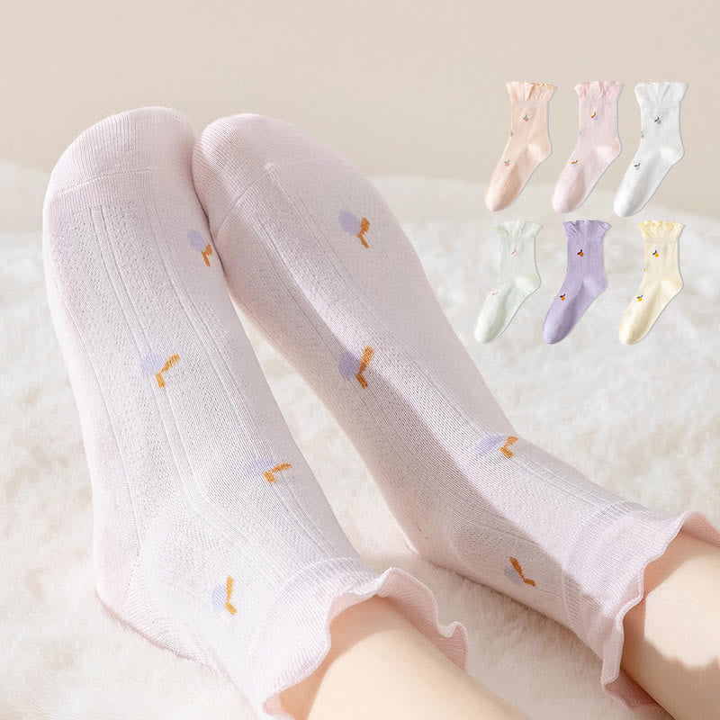 Frühlingsschlafsocken aus reiner Baumwolle (6 Paar) - Mehrfarbig - EU 36-40 (US 3-7) - image 0