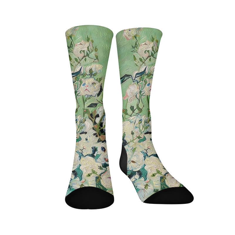 Katzenblumen-Socken - Grün - EU37-44 (US4-10) - image 1