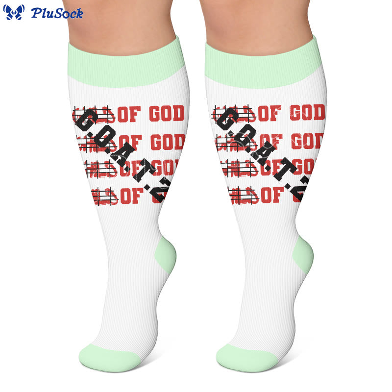 Kompressionsstrümpfe mit lustigem Buchstabenprint in Übergröße - image 4