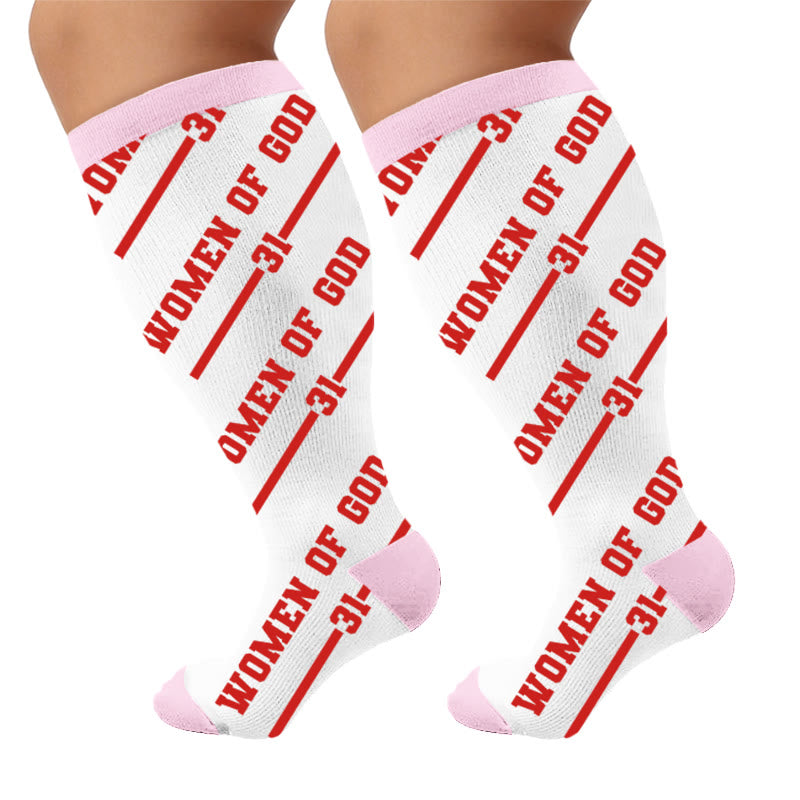 Kompressionsstrümpfe mit lustigem Buchstabenprint in Übergröße - Einunddreißig (1 Paar) - 4XL - image 5