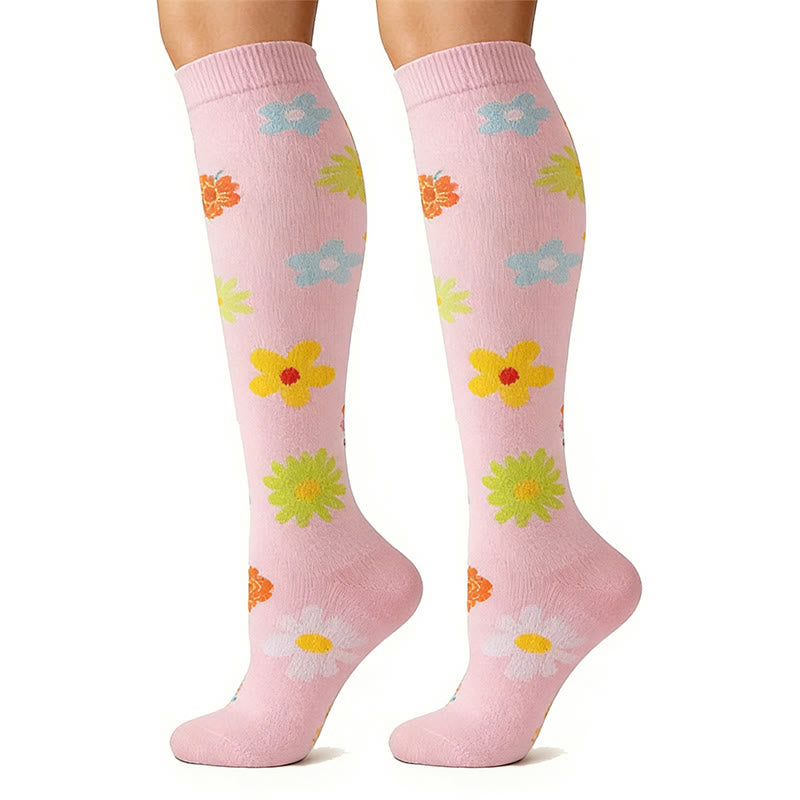 Alltagstaugliche Kompressionsstrümpfe mit Blumenmuster (6 Paar) - image 2