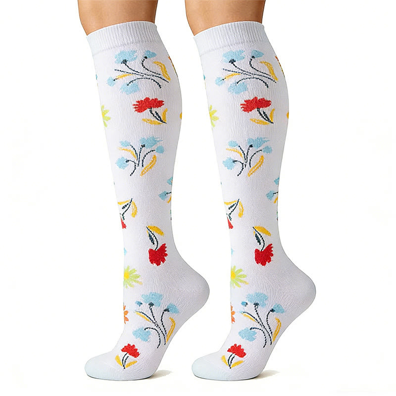 Alltagstaugliche Kompressionsstrümpfe mit Blumenmuster (6 Paar) - image 4