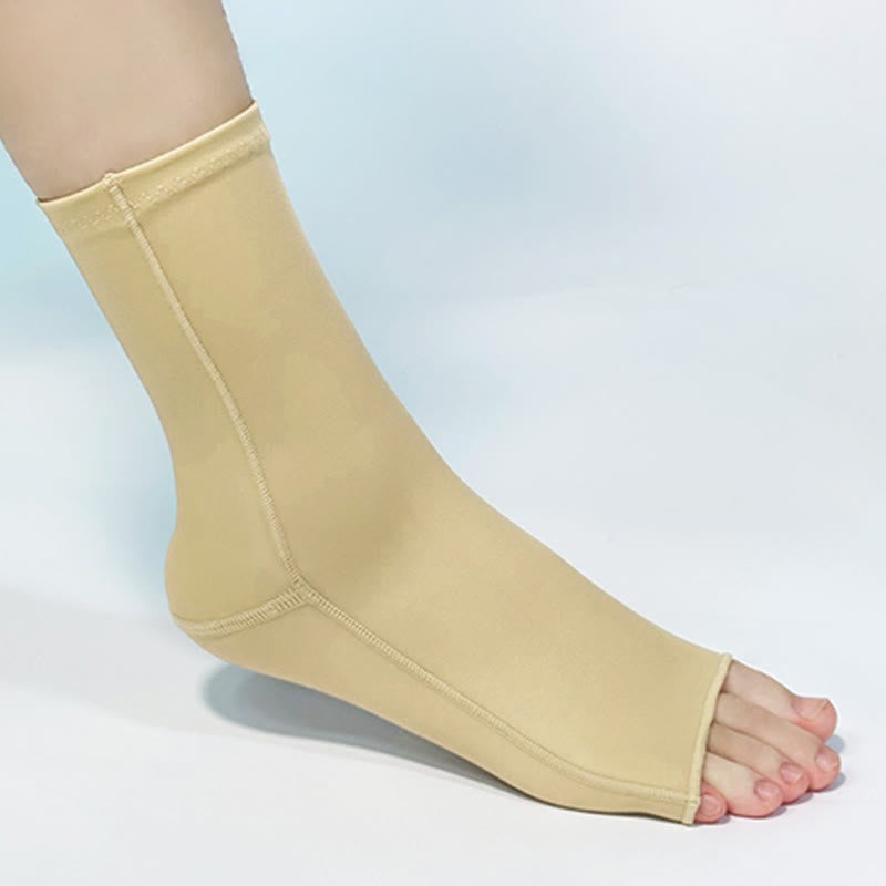 Postoperative Kompressions-Fußmanschetten mit Reißverschluss und offener Zehenpartie - Nackt - Rechts - M - image 3