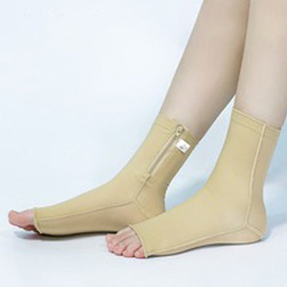 Postoperative Kompressions-Fußmanschetten mit Reißverschluss und offener Zehenpartie - Nackt - Links - M - image 5