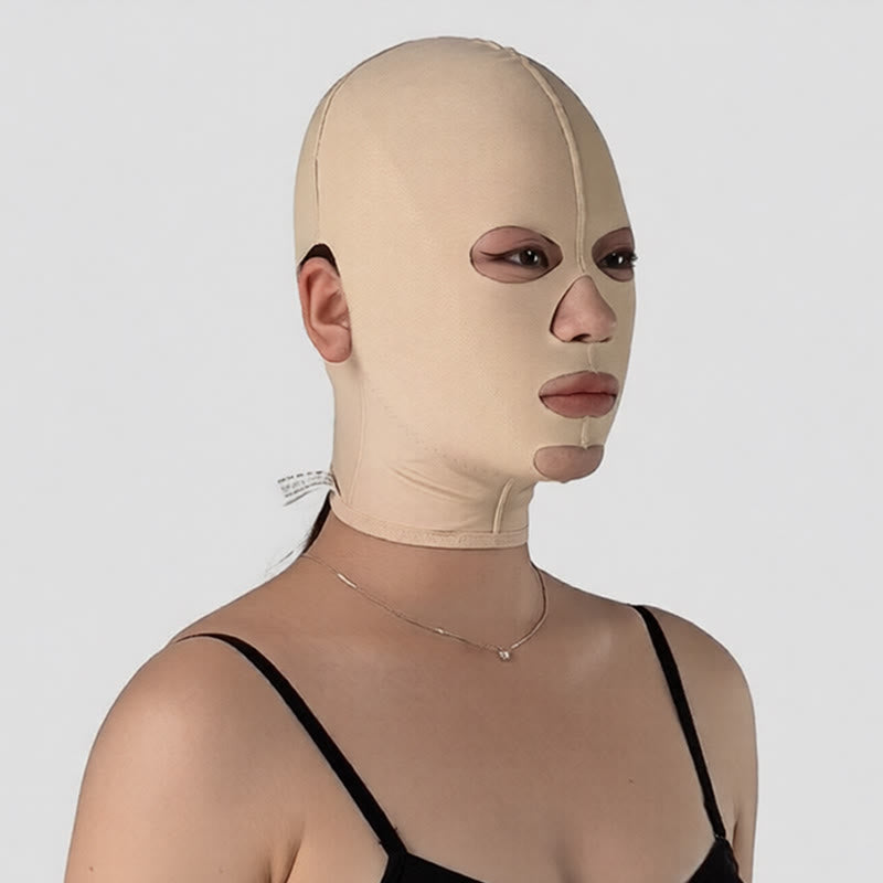 Gesichtsmaske mit Reißverschluss am Rücken für die Zeit nach Operationen - Nackt - S - image 0