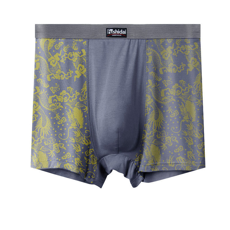 Dragon Jacquard Boxershorts in mittlerer Länge - Grau - 10XL - image 4