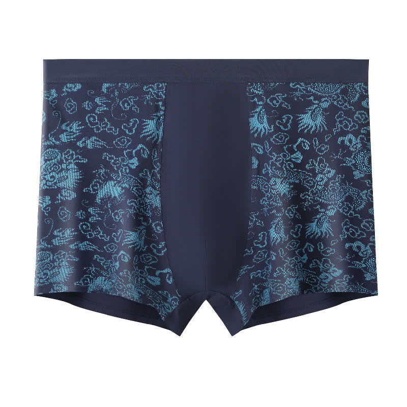 Boxershorts mit breitem, elastischem Bund und goldenem Muster (2er-Pack) - Marineblau - 10XL - image 3