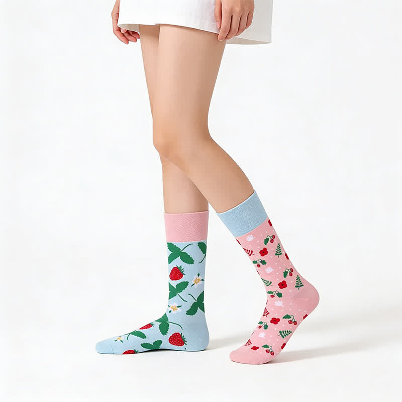 Erdbeermuster-Viertel-Socken - image 0