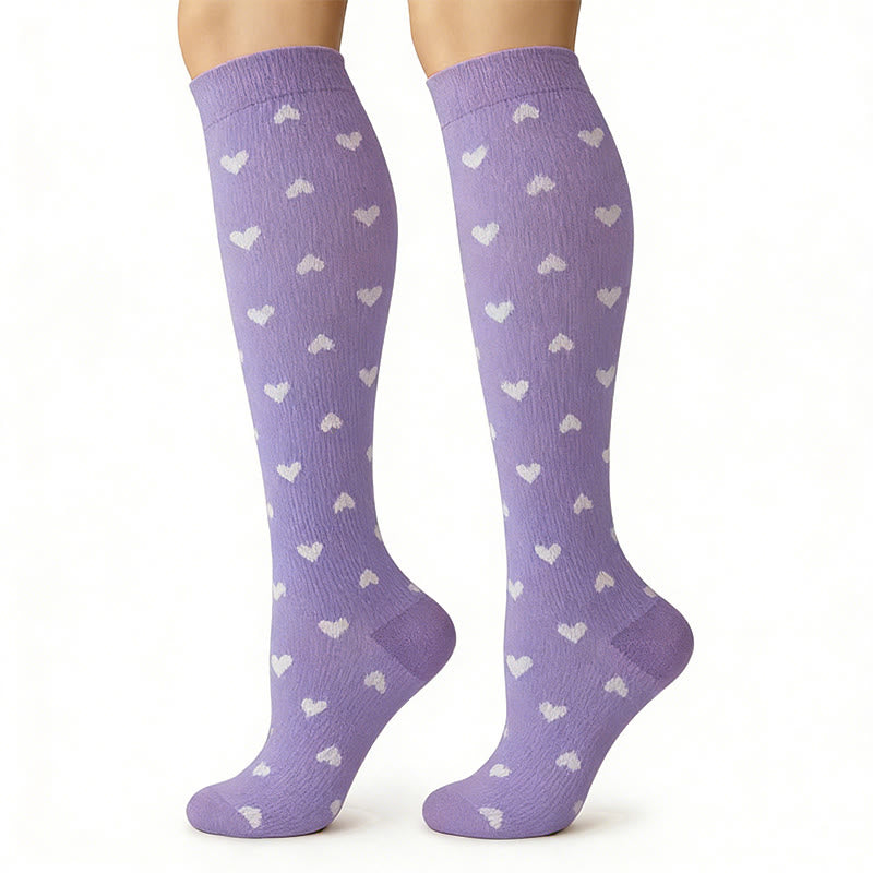 Kompressionsstrümpfe der Polka Dot Purple-Serie (6 Paar) - image 6