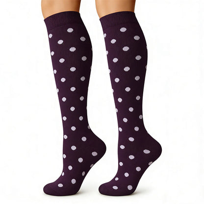 Kompressionsstrümpfe der Polka Dot Purple-Serie (6 Paar) - image 3