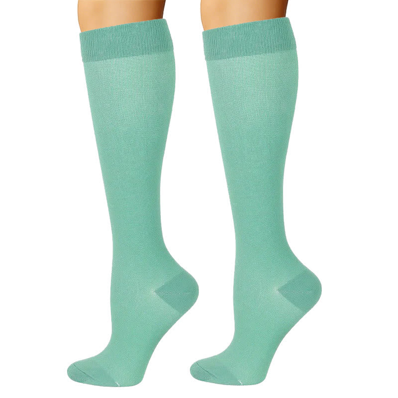 Blau-grüne Kompressionsstrümpfe mit Blumenmuster (6 Paar) - image 7