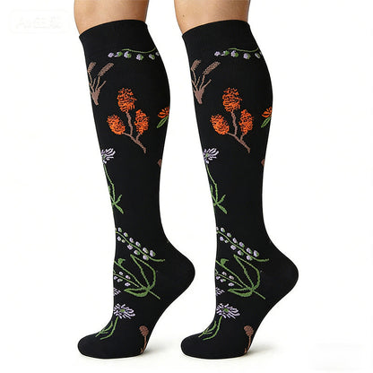 Kompressionsstrümpfe mit Blumenmuster (3 Paar) - image 3