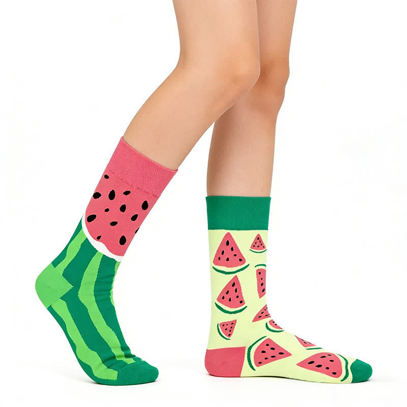 Viertelsocken mit Wassermelonenmuster - Grün - EU36-43 (US3-9) - image 0