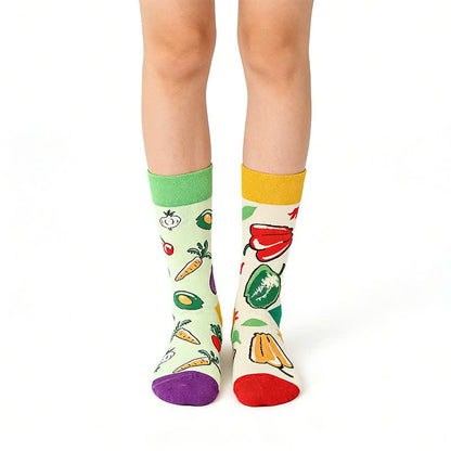 Verspielte Obst- und Gemüse-Viertel-Socken - Orange - EU36-43 (US3-9) - image 0