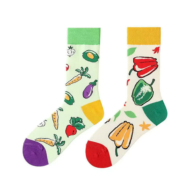 Verspielte Obst- und Gemüse-Viertel-Socken - image 1
