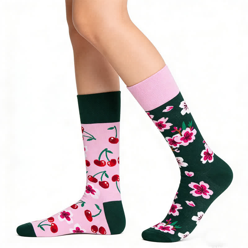 Kirschblumen-Viertelsocken - Rosa - EU36-43 (US3-9) - image 0
