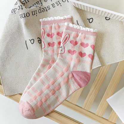Niedliche Hasenviertel-Socken (5 Paar) - image 3