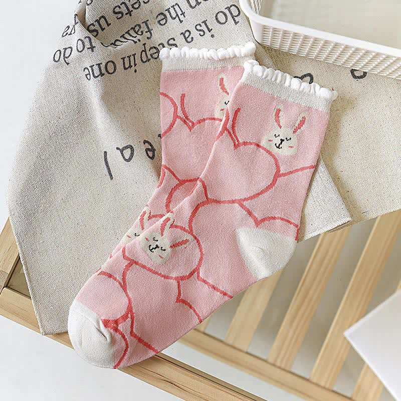 Niedliche Hasenviertel-Socken (5 Paar) - image 5