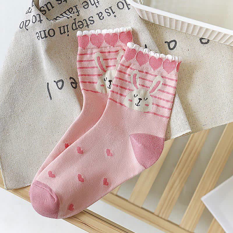 Niedliche Hasenviertel-Socken (5 Paar) - image 4