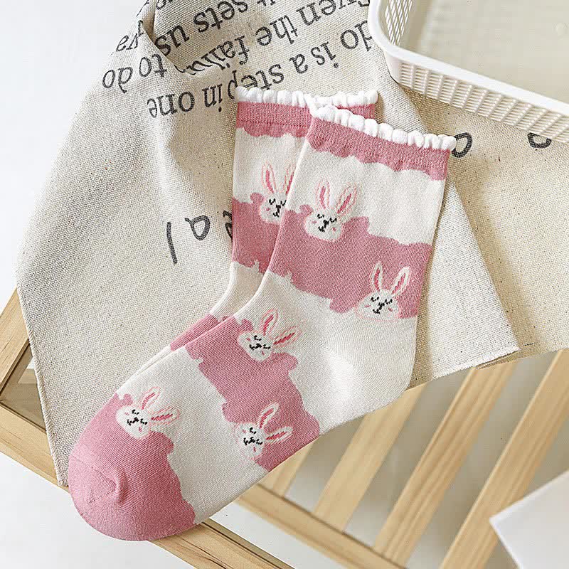 Niedliche Hasenviertel-Socken (5 Paar) - image 7