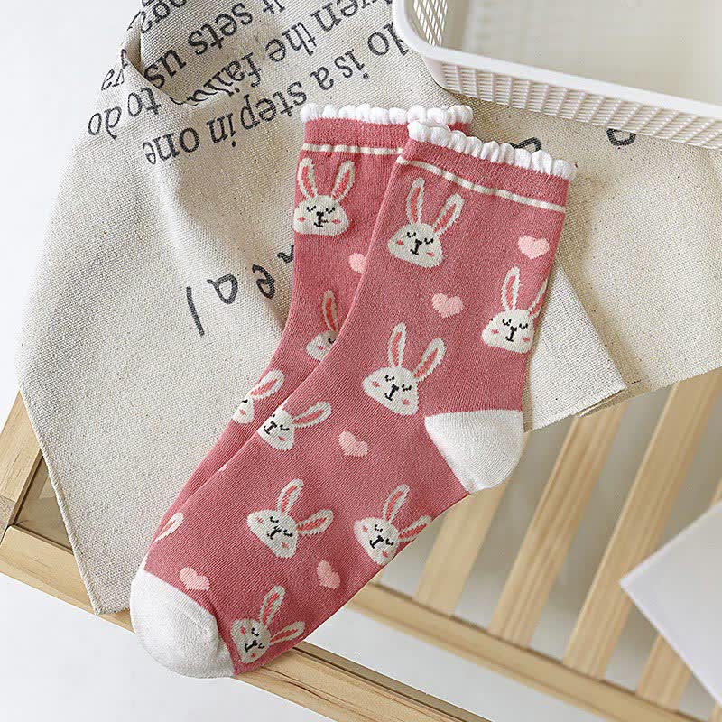 Niedliche Hasenviertel-Socken (5 Paar) - image 6