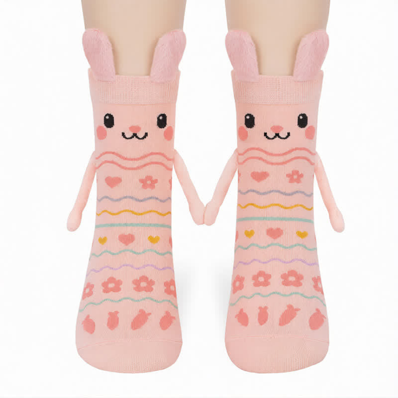 Süße Hasenohren-Viertelsocken (2 Paar) - Rosa - EU35-42 (US2-8,5) - image 0