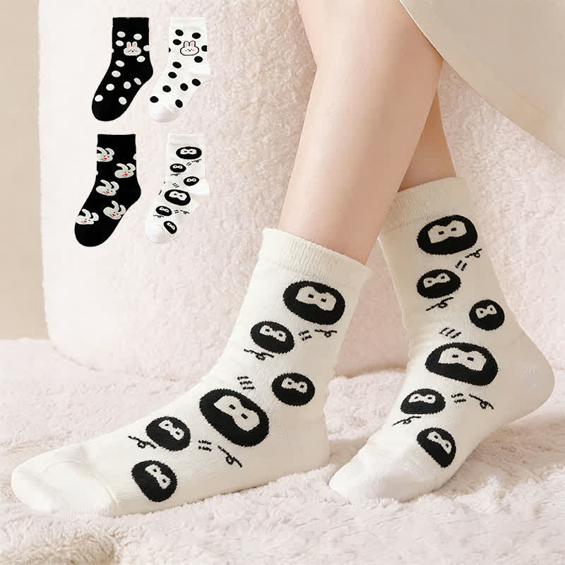 Polka Dot Rabbit Viertelsocken (4 Paar) - Mehrfarbig - EU35-40 (US2-7) - image 0