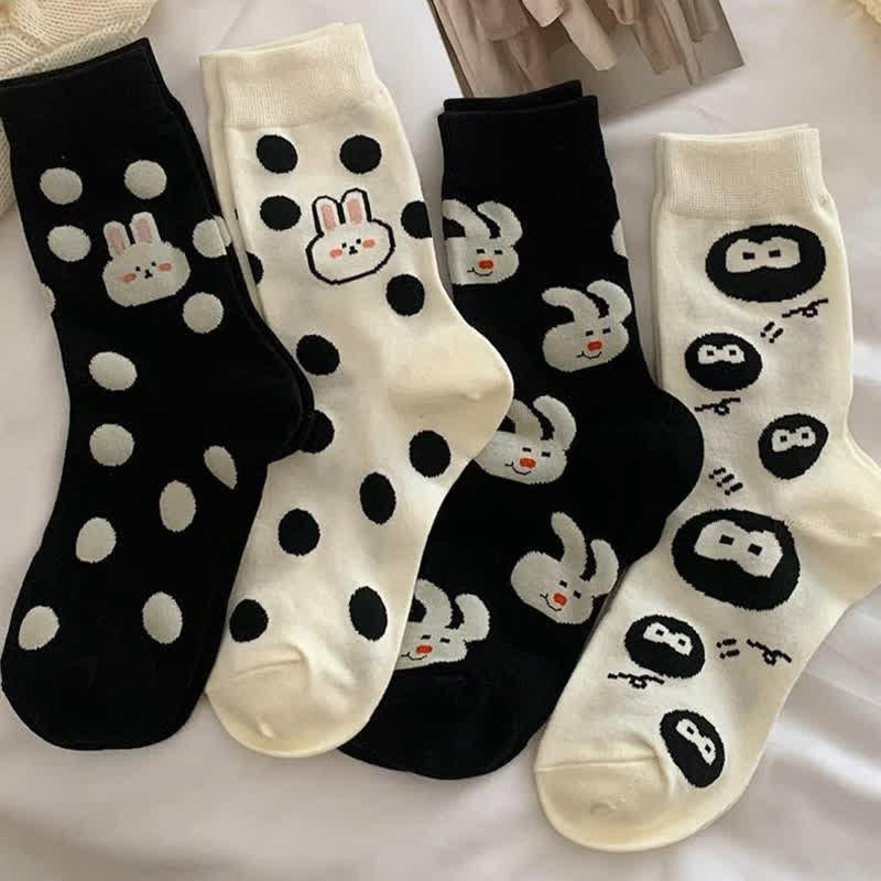Polka Dot Rabbit Viertelsocken (4 Paar) - image 3