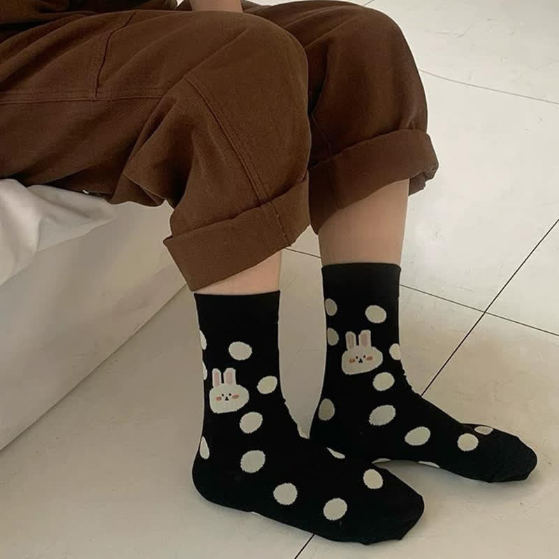 Polka Dot Rabbit Viertelsocken (4 Paar) - image 1